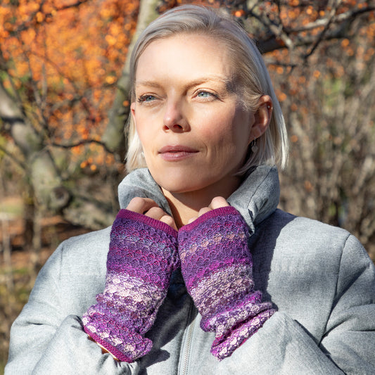 Colorful Alpaca Fingerless Mittens