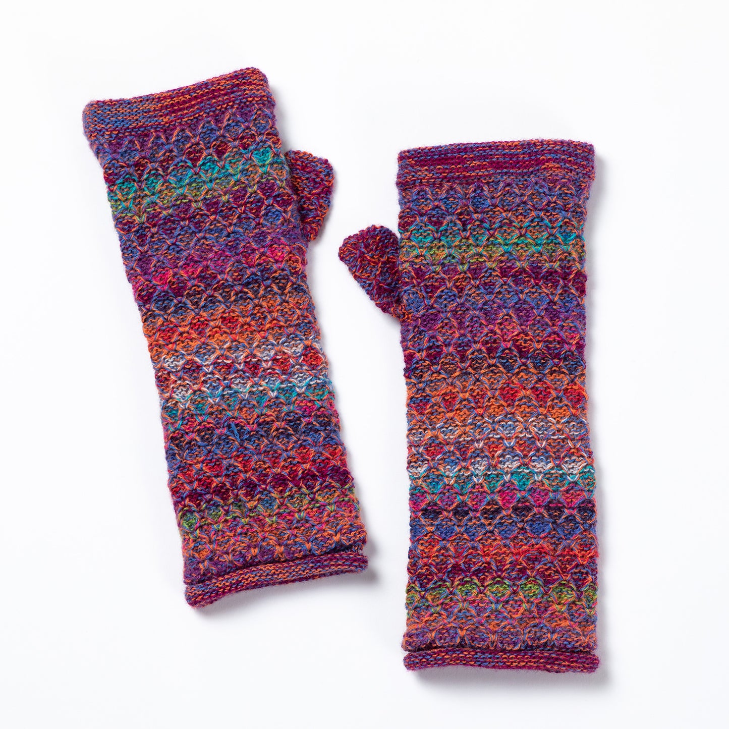 Colorful Alpaca Fingerless Mittens