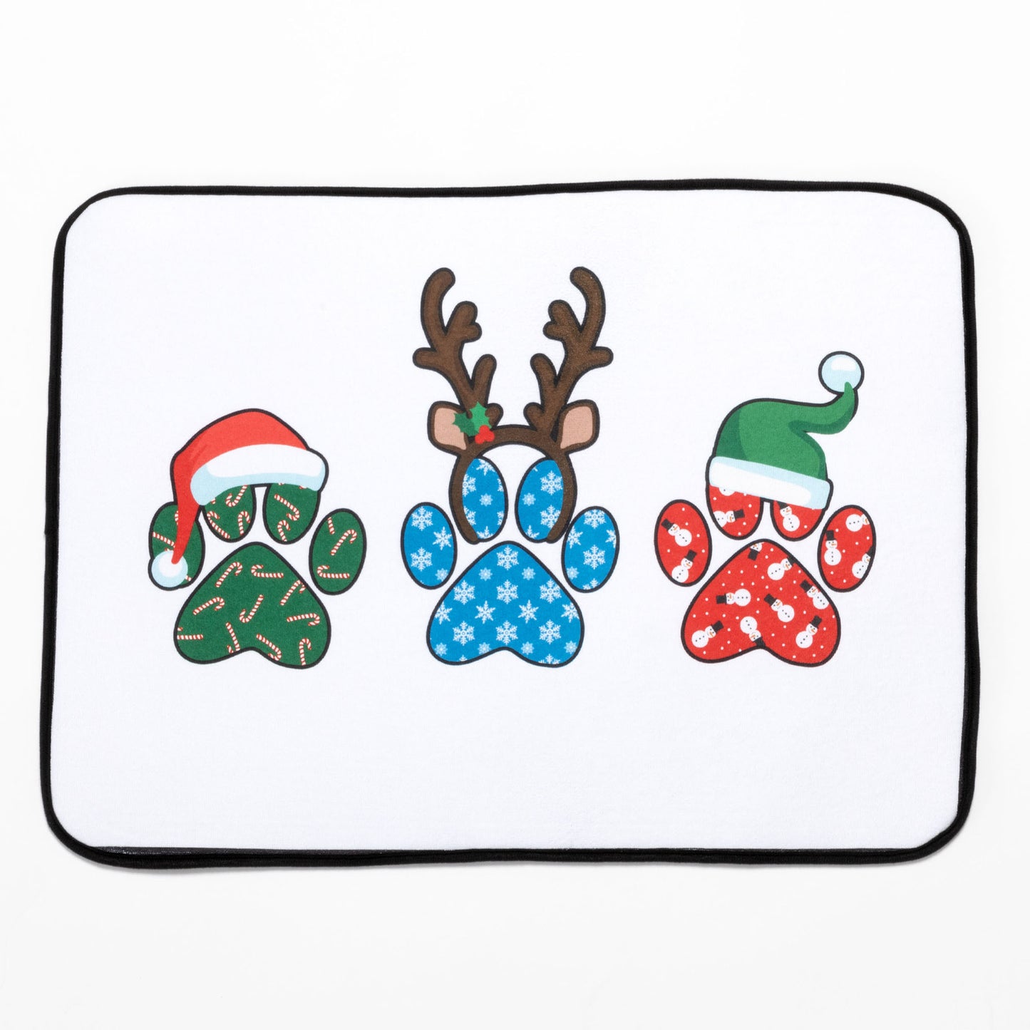 Christmas Paws Dish Drying Mat