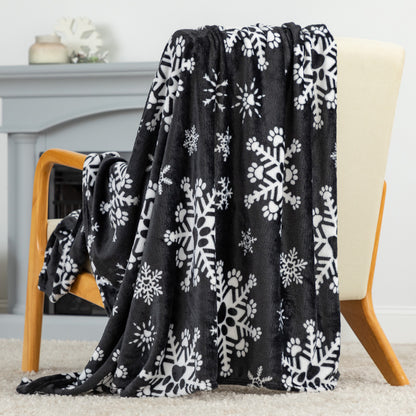 Super Cozy&trade; Fleece Paw Print Throw Blanket