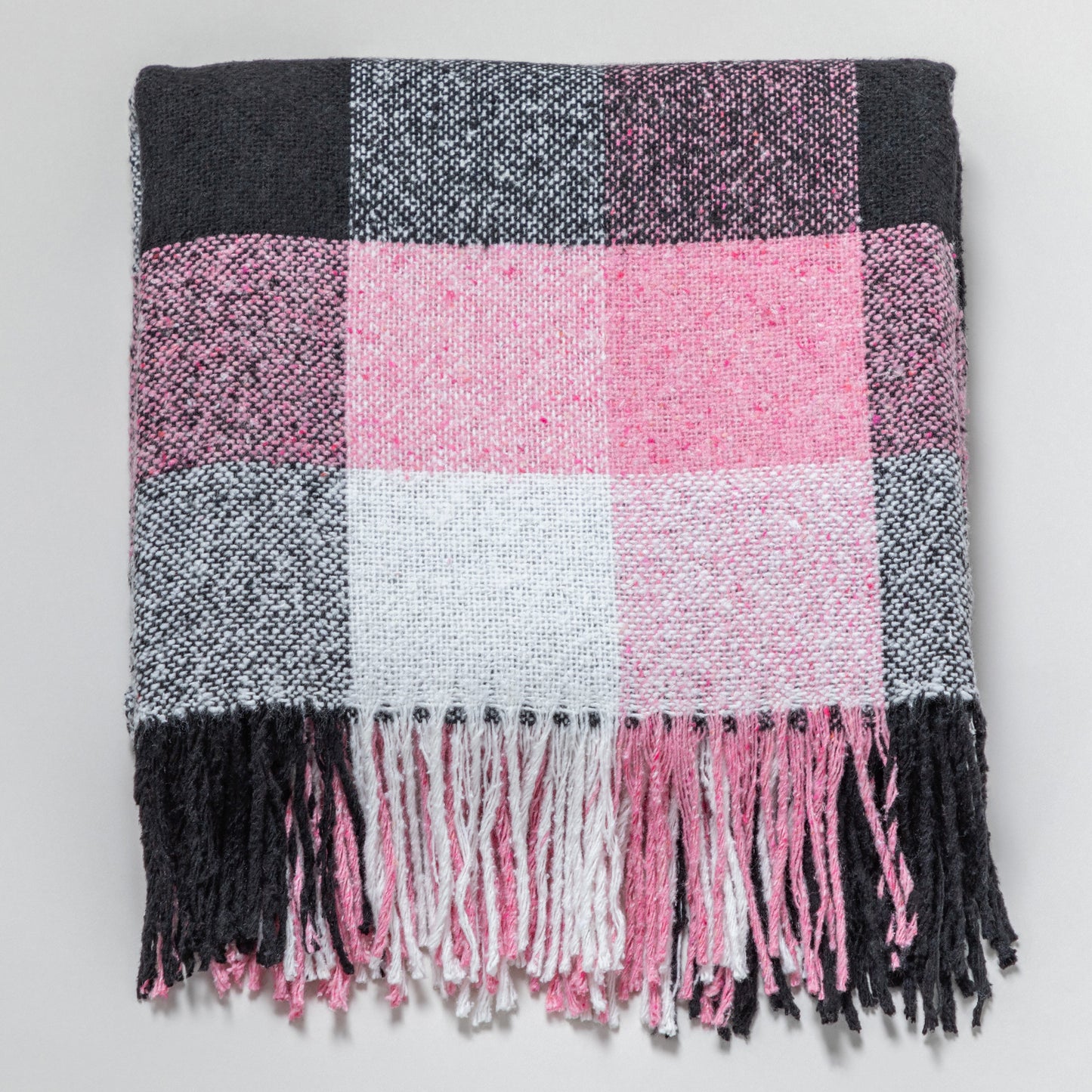 Ukrainian Wool-Blend Fringed Throw Blanket