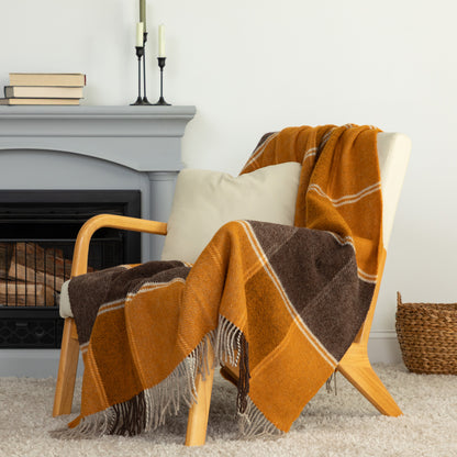 Ukrainian 100% Wool Fringed Throw Blanket