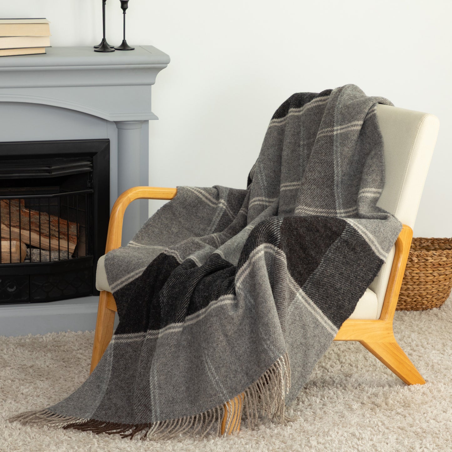 Ukrainian 100% Wool Fringed Throw Blanket