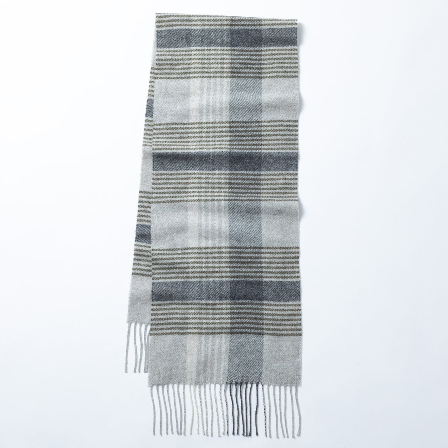 Ukrainian Merino Wool & Cashmere Plaid Scarf