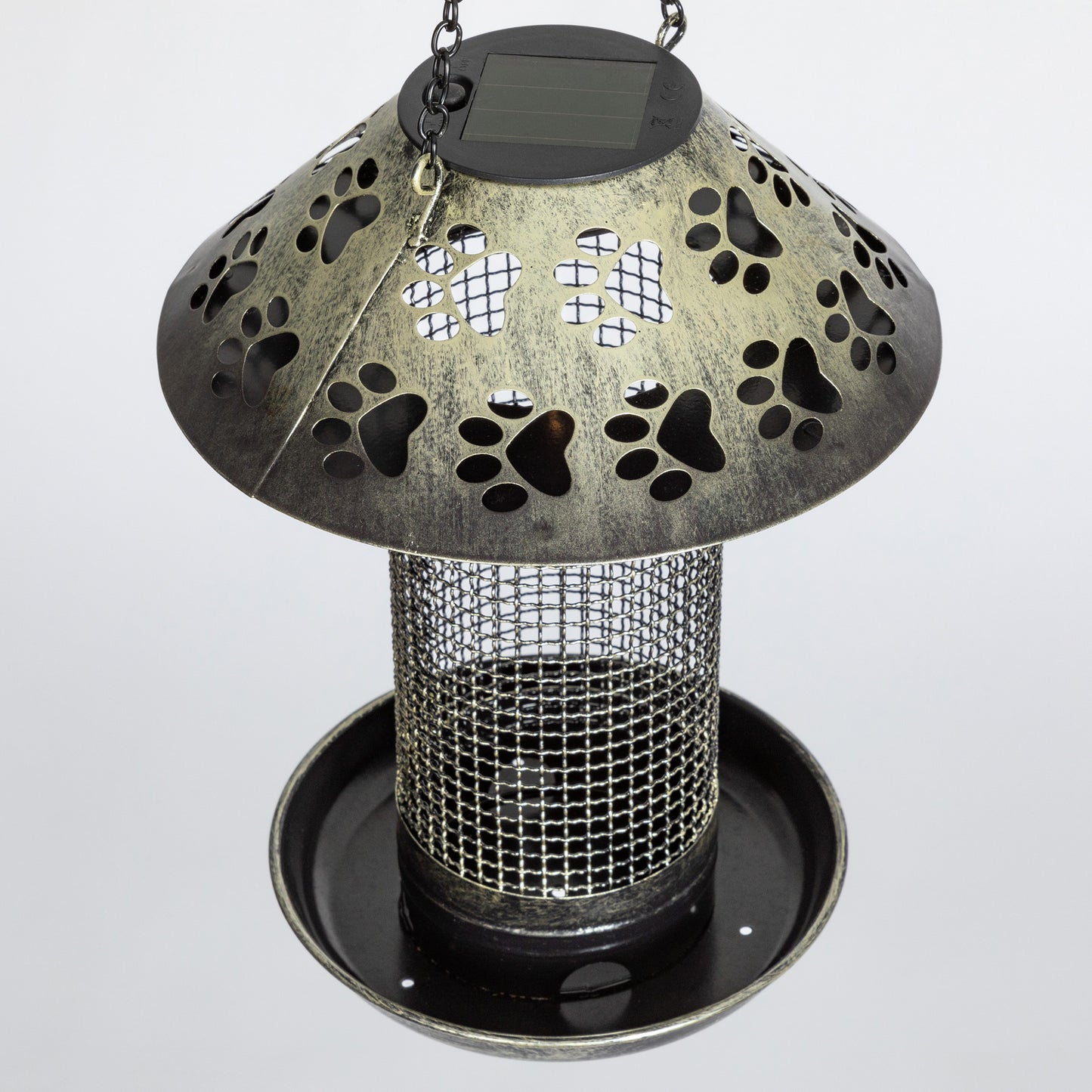 Paw Print Solar Hanging Bird Feeder