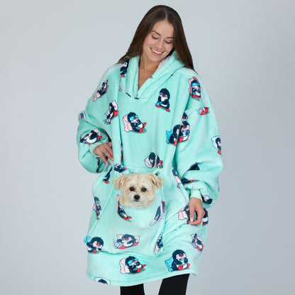 Wearable Pet Pocket Hoodie Blanket