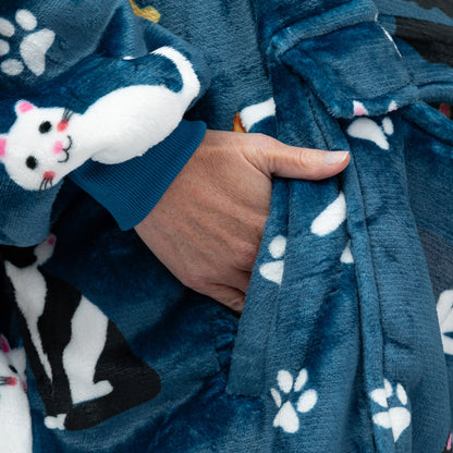 Wearable Pet Pocket Hoodie Blanket