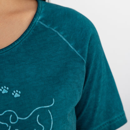 Pet Silhouette Acid Wash Tee