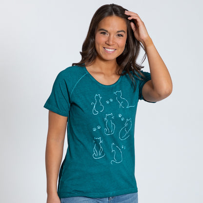 Pet Silhouette Acid Wash Tee