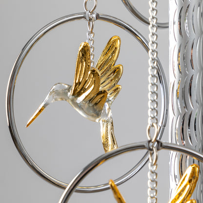 Gold Winged Hummingbird Wind Chime