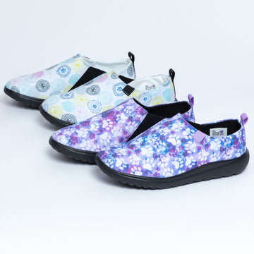 2 Designs Lightweight Comfort Paw Print Slip-On Canvas Shoes
