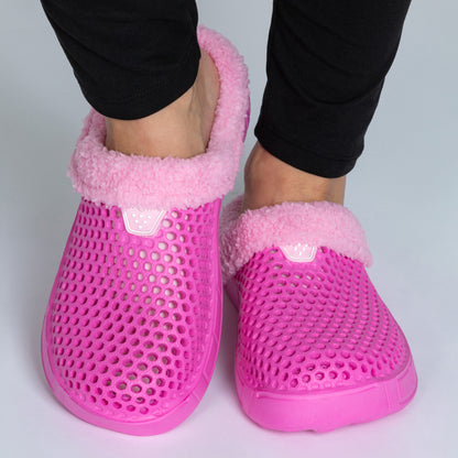 On the Go Plush Sherpa Fleece-Lined Rubber Clogs