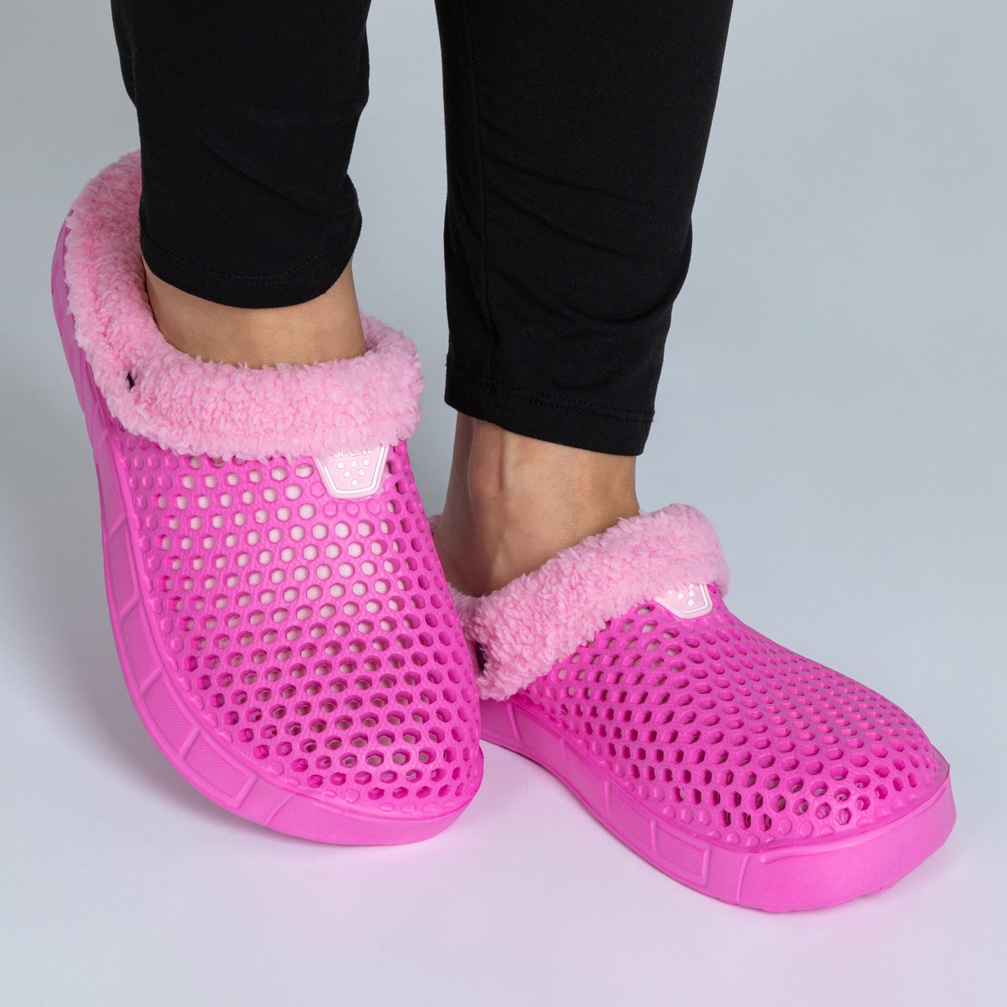 On the Go Plush Sherpa Fleece-Lined Rubber Clogs