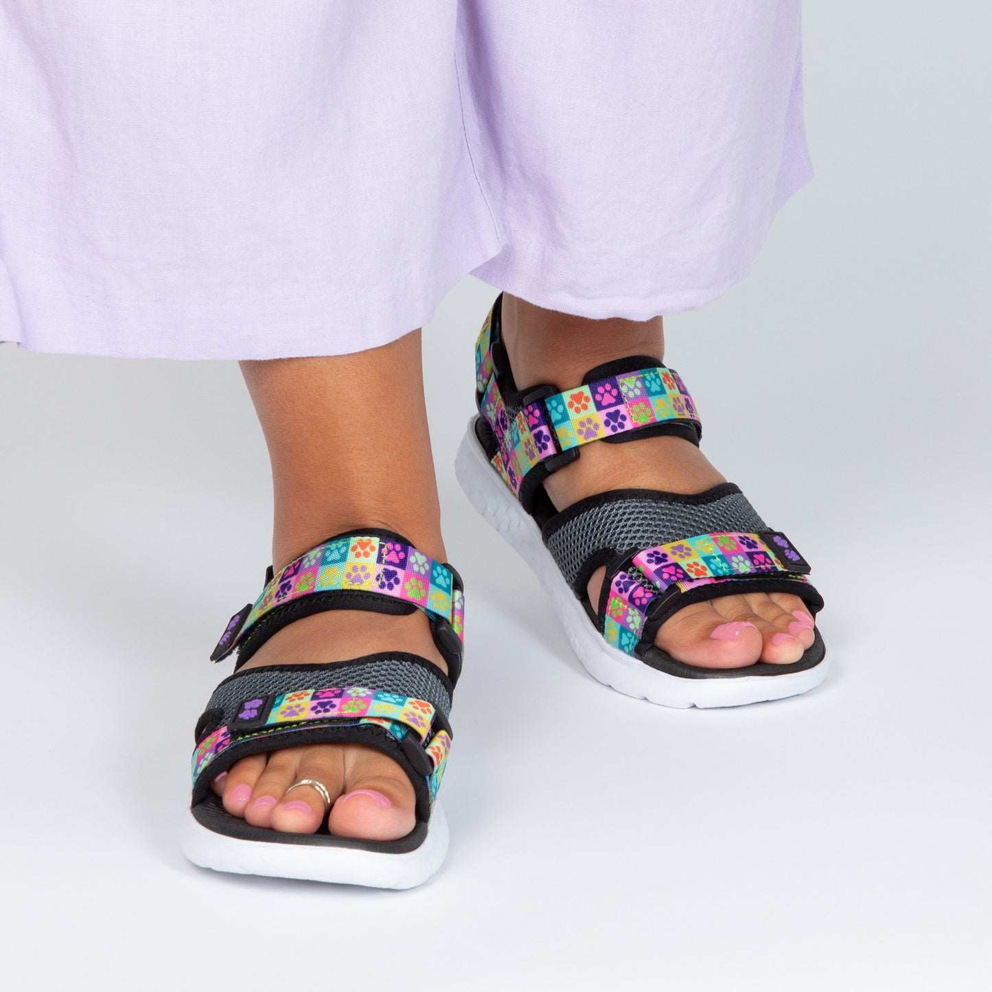 Paw Print Adjustable Comfort Sandals