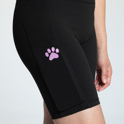 Paw Print High Rise Shorts with Pockets