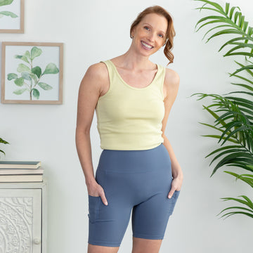 Paw Print High Rise Shorts with Pockets