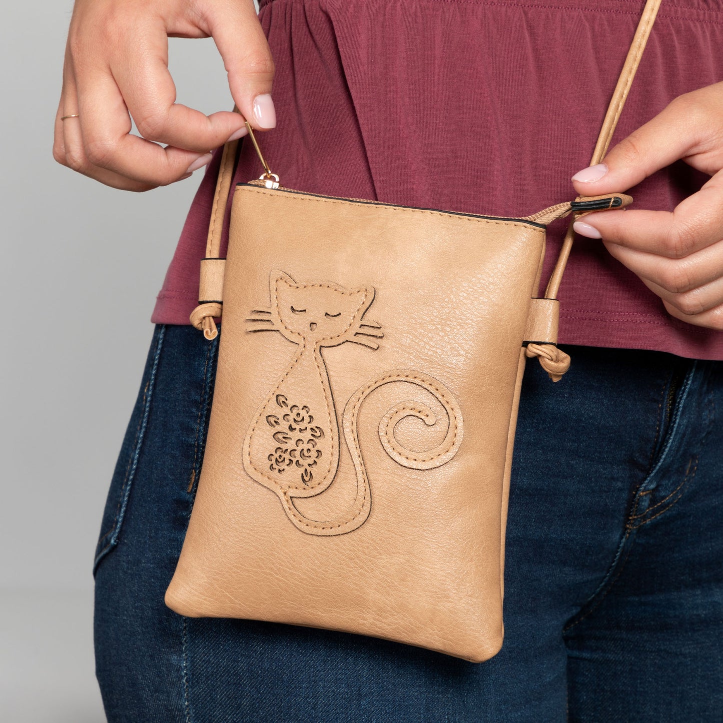 Cut Out Cat Crossbody Bag