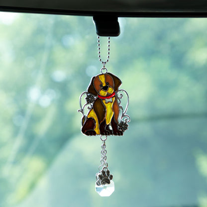 Colorful Animal Sun Catcher Faux Stained Glass Car Charm Decoration