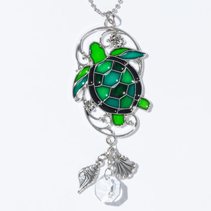 Colorful Animal Sun Catcher Faux Stained Glass Car Charm Decoration