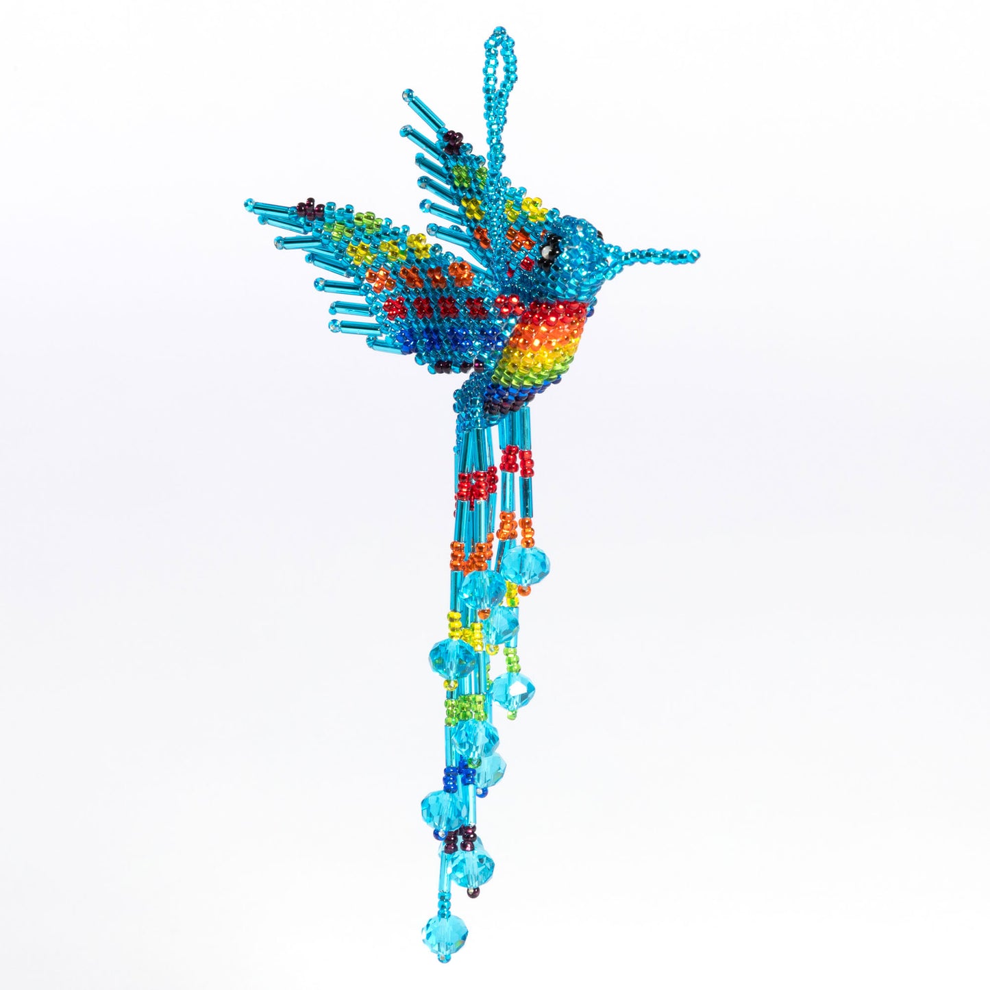 Hand Beaded Guatemalan Hummingbird Ornament