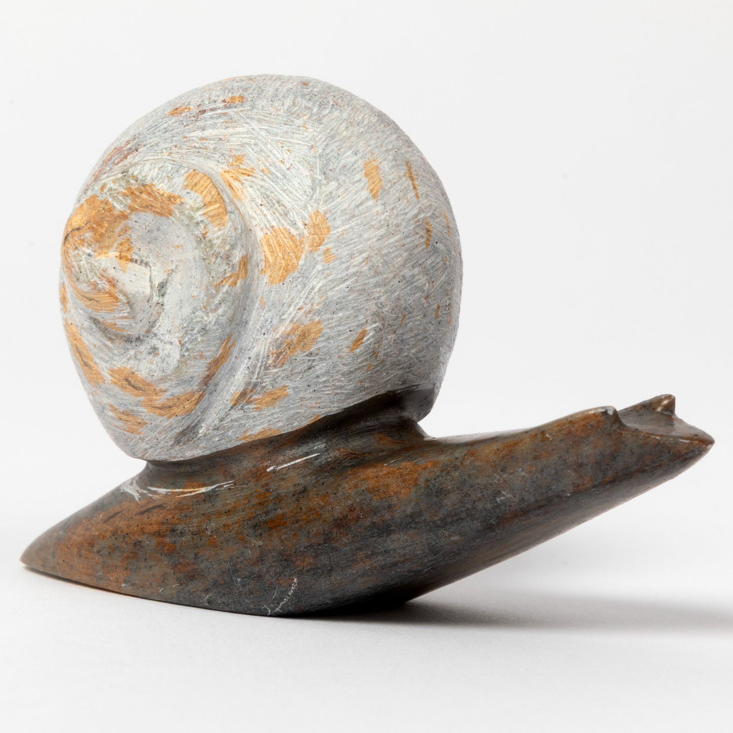 Hand-Carved Serpentine Stone Snail