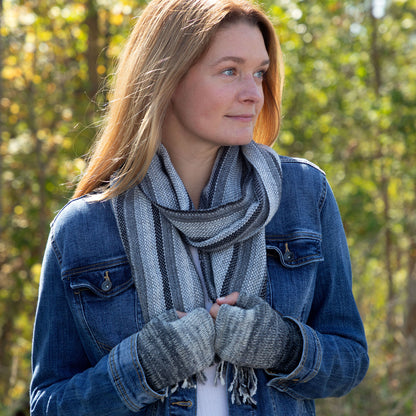 Alpaca Fingerless Mittens & Scarf Set | Fair Trade, 100% Alpaca Fiber