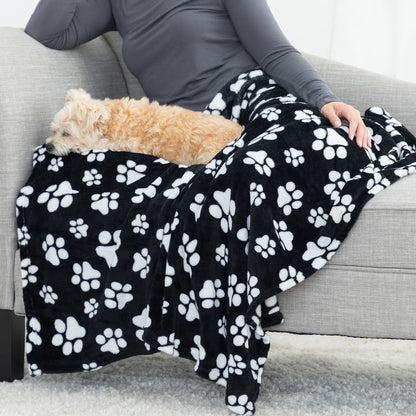 Super Cozy&trade; Fleece Paw Print Throw Blanket