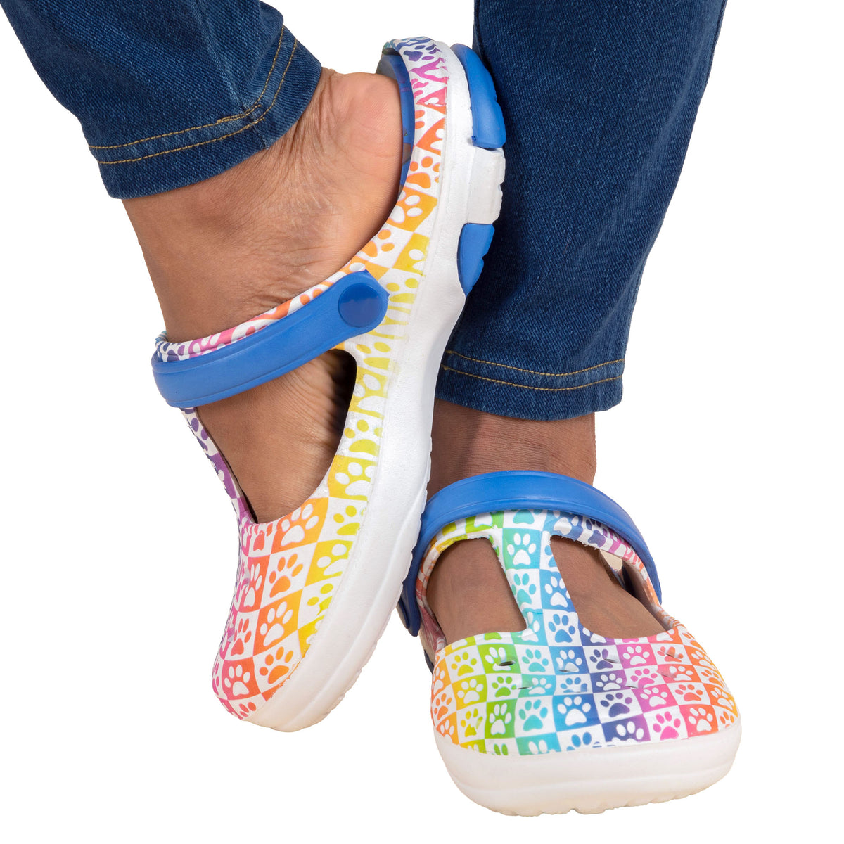 Multicolored Mary Jane Clogs