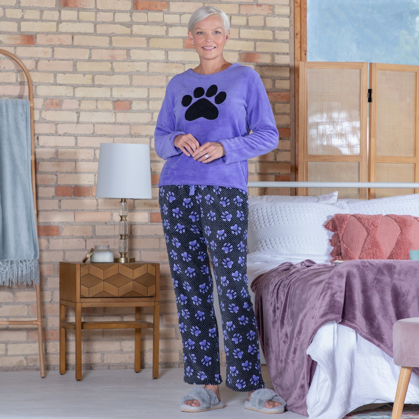 Gradient Paws & Polka Dot Pajama Set