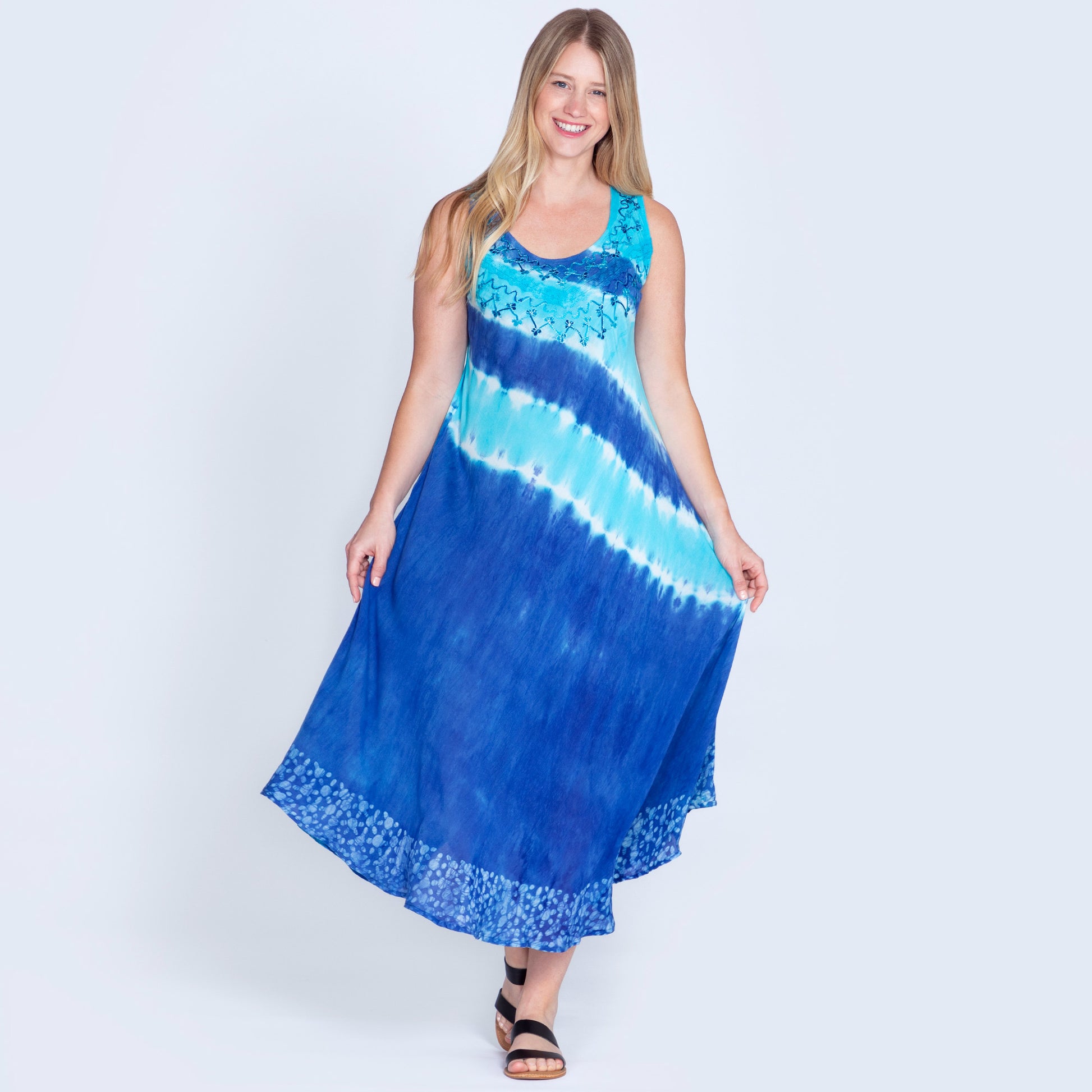 Just My Stripe Tie-Dye Long Dress | Fair Trade | GreaterGood Just My Stripe Tie-Dye Long Dress | Fair Trade | GreaterGood