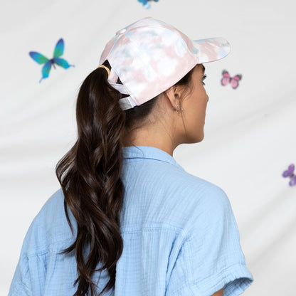 Paw Print Tie-Dye Ponytail Hat