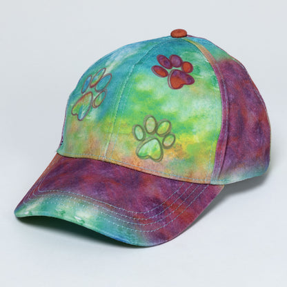 Paw Print Tie-Dye Ponytail Hat