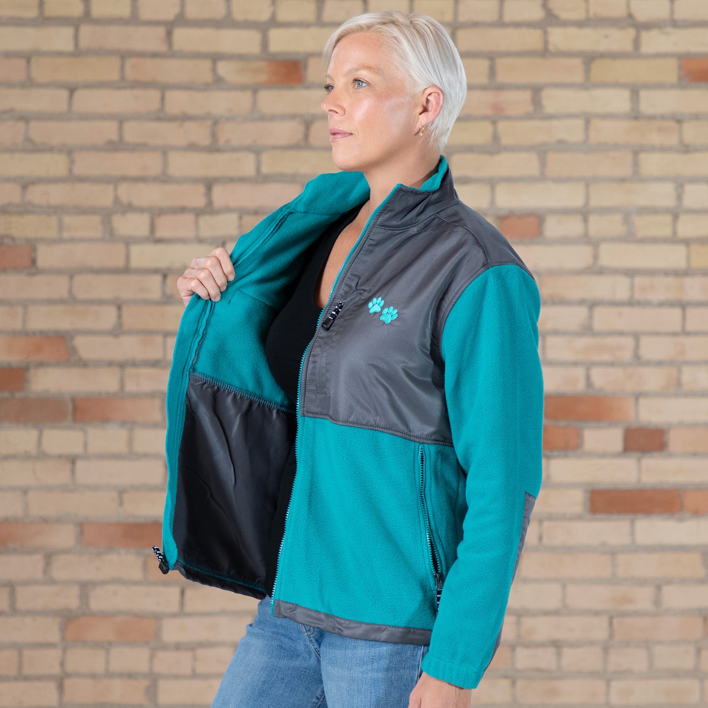 Paw Print Heavyweight Polar Fleece Jacket