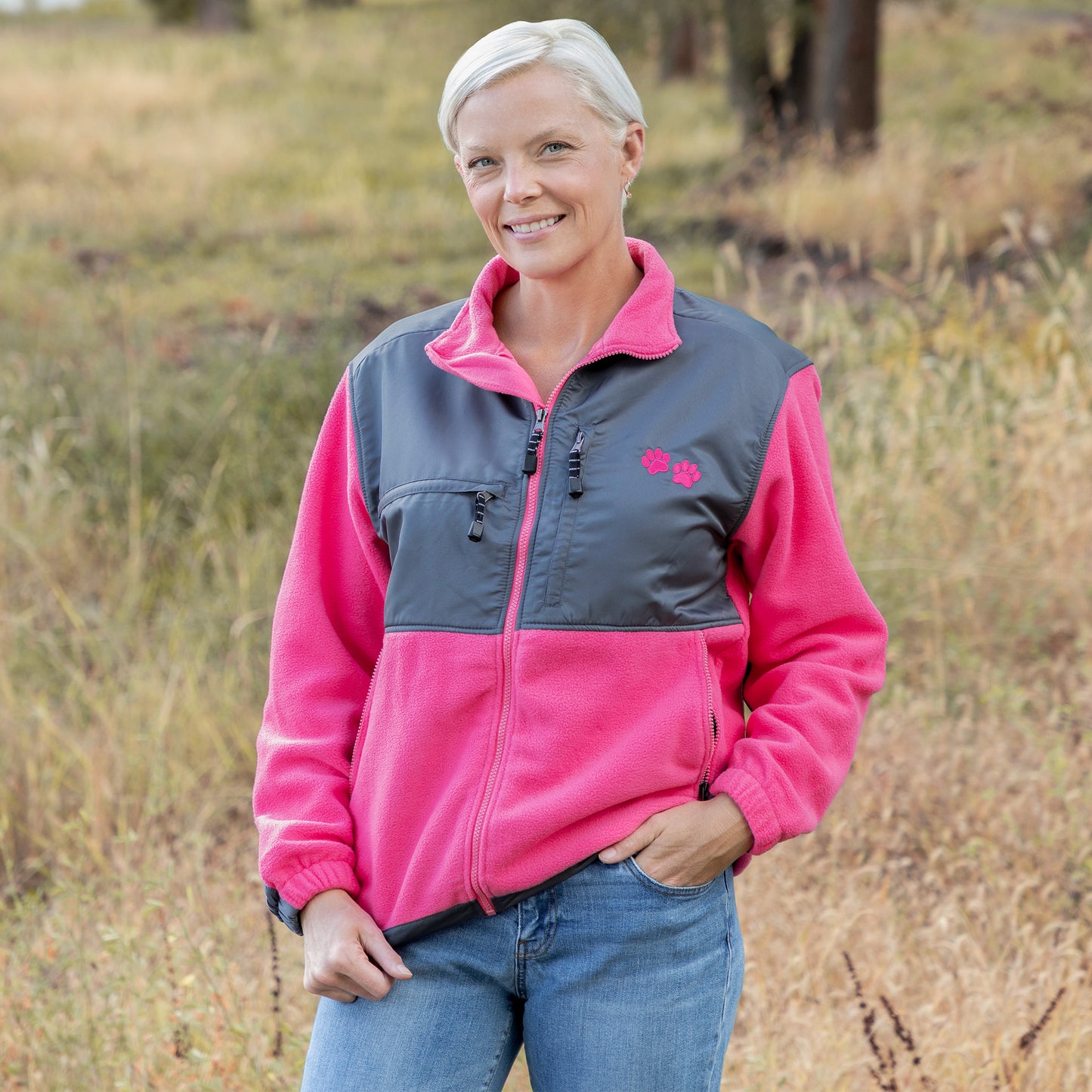 Paw Print Heavyweight Polar Fleece Jacket