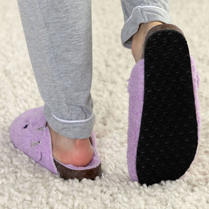 Paw Print Plush Sherpa Fleece Clog Slippers