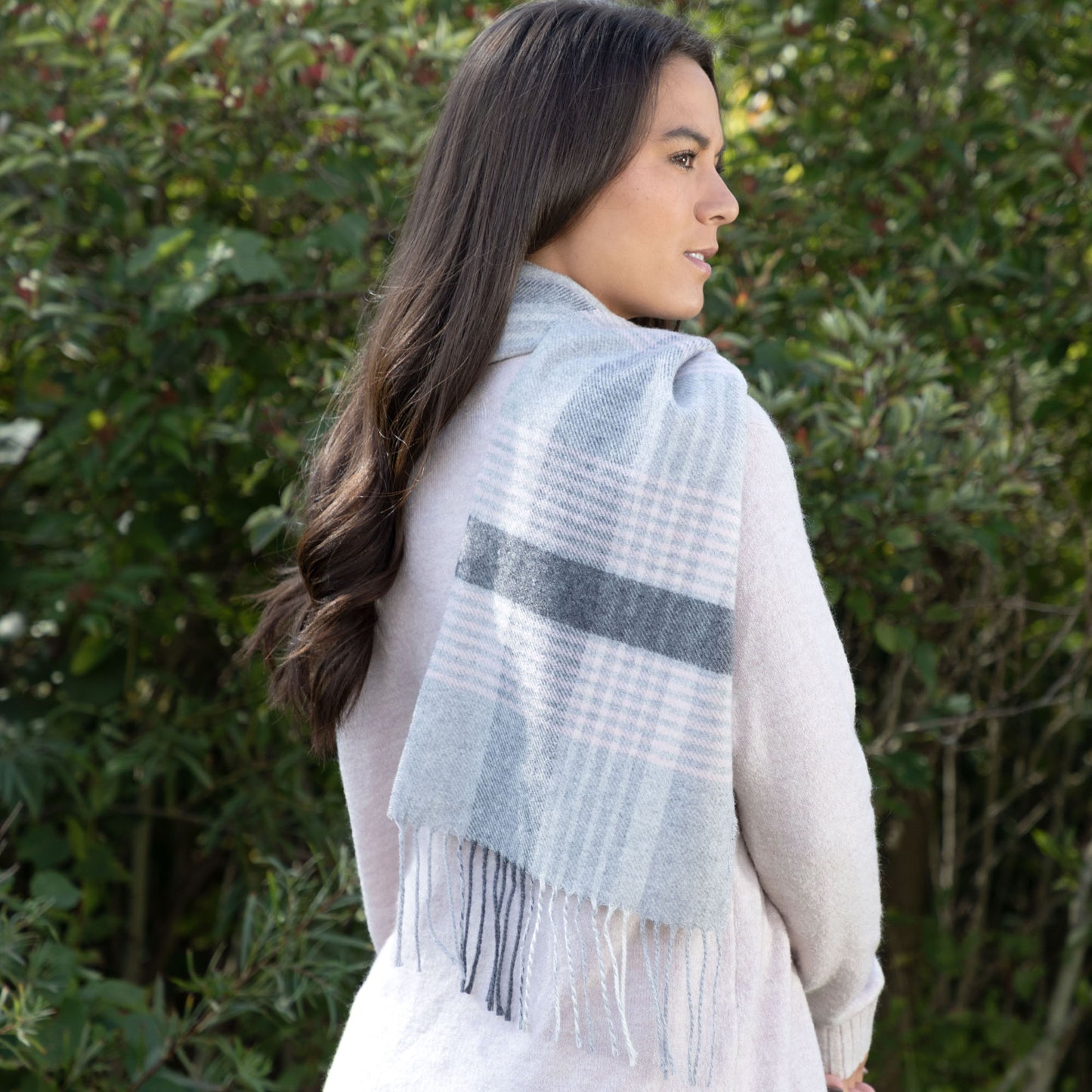 Ukrainian Merino Wool & Cashmere Plaid Scarf