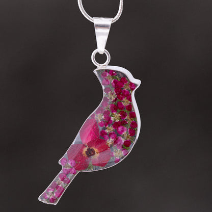 Real Flowers & Sterling Necklace