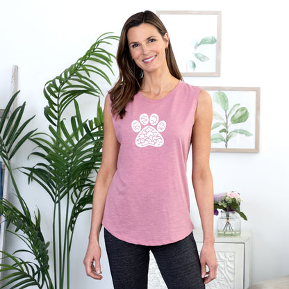 Paw Print Clouds Slub Tank Top