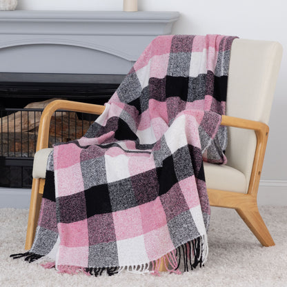 Ukrainian Wool-Blend Fringed Throw Blanket