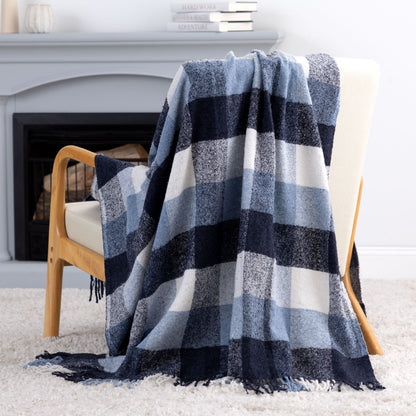 Ukrainian Wool-Blend Fringed Throw Blanket