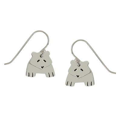 Dancing Panda Sterling Silver Earrings