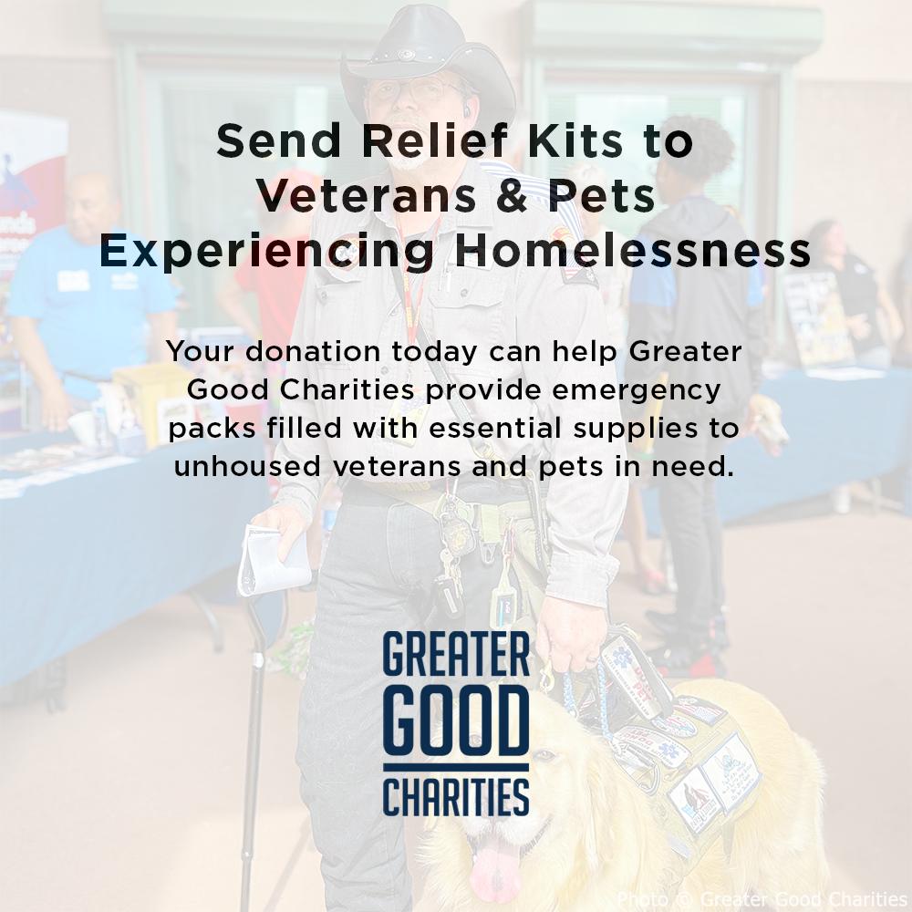 Send Relief Kits to Veterans & Pets Experiencing Homelessness