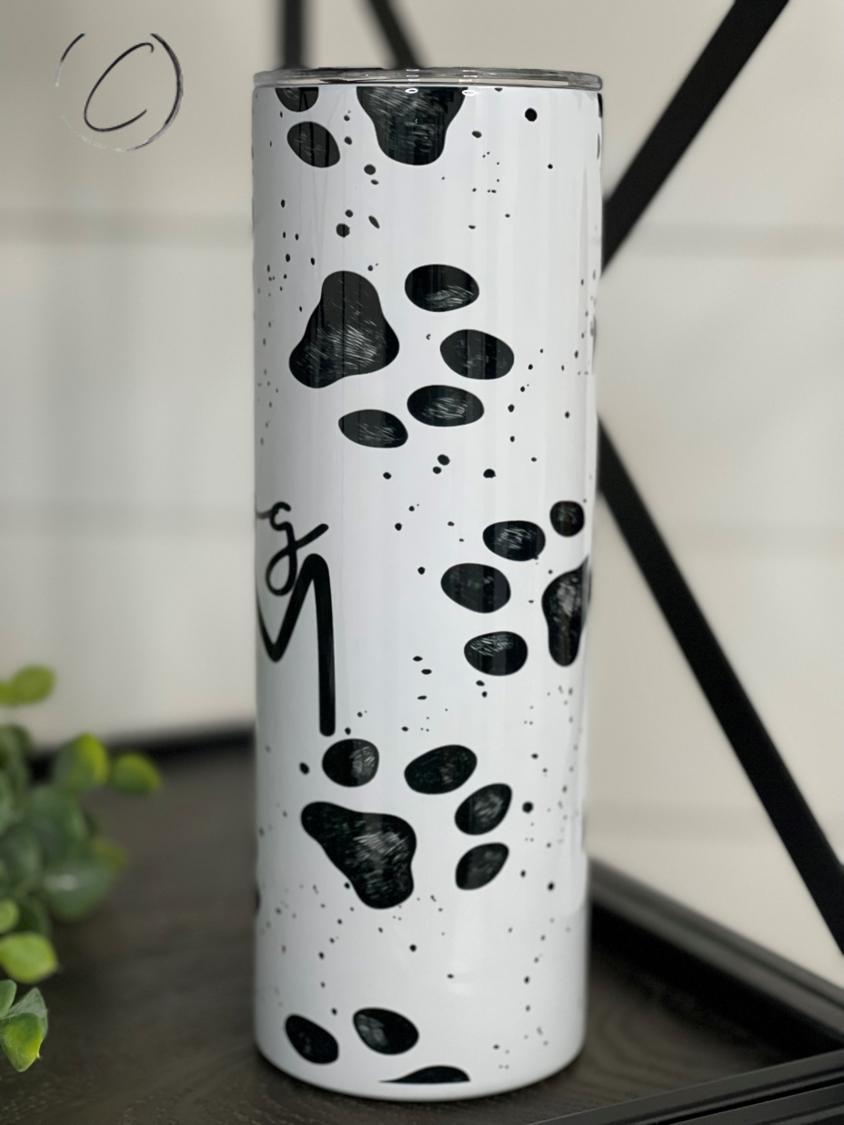 Paw Print Dog Mom 20oz Skinny Tumbler