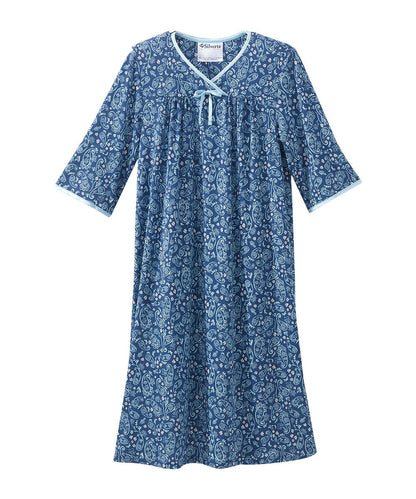 Women's Open Back Hospital Gown with Shoulder Snaps | Adaptive Recovery & Home Care Patient Gown