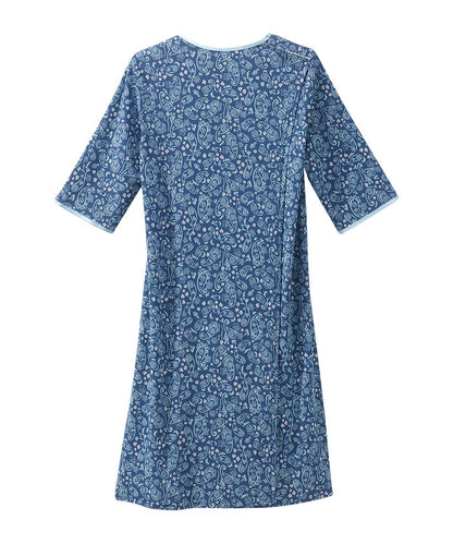 Women's Open Back Hospital Gown with Shoulder Snaps | Adaptive Recovery & Home Care Patient Gown