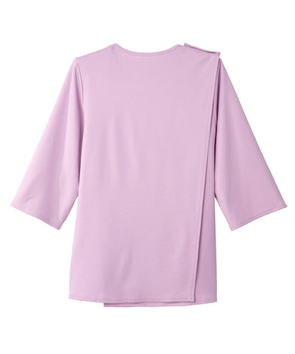 Women's Open Back 3/4 Length Sleeve Top with Embroidery
