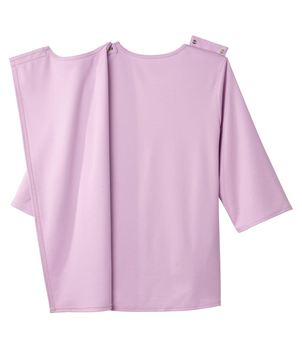 Women's Open Back 3/4 Length Sleeve Top with Embroidery