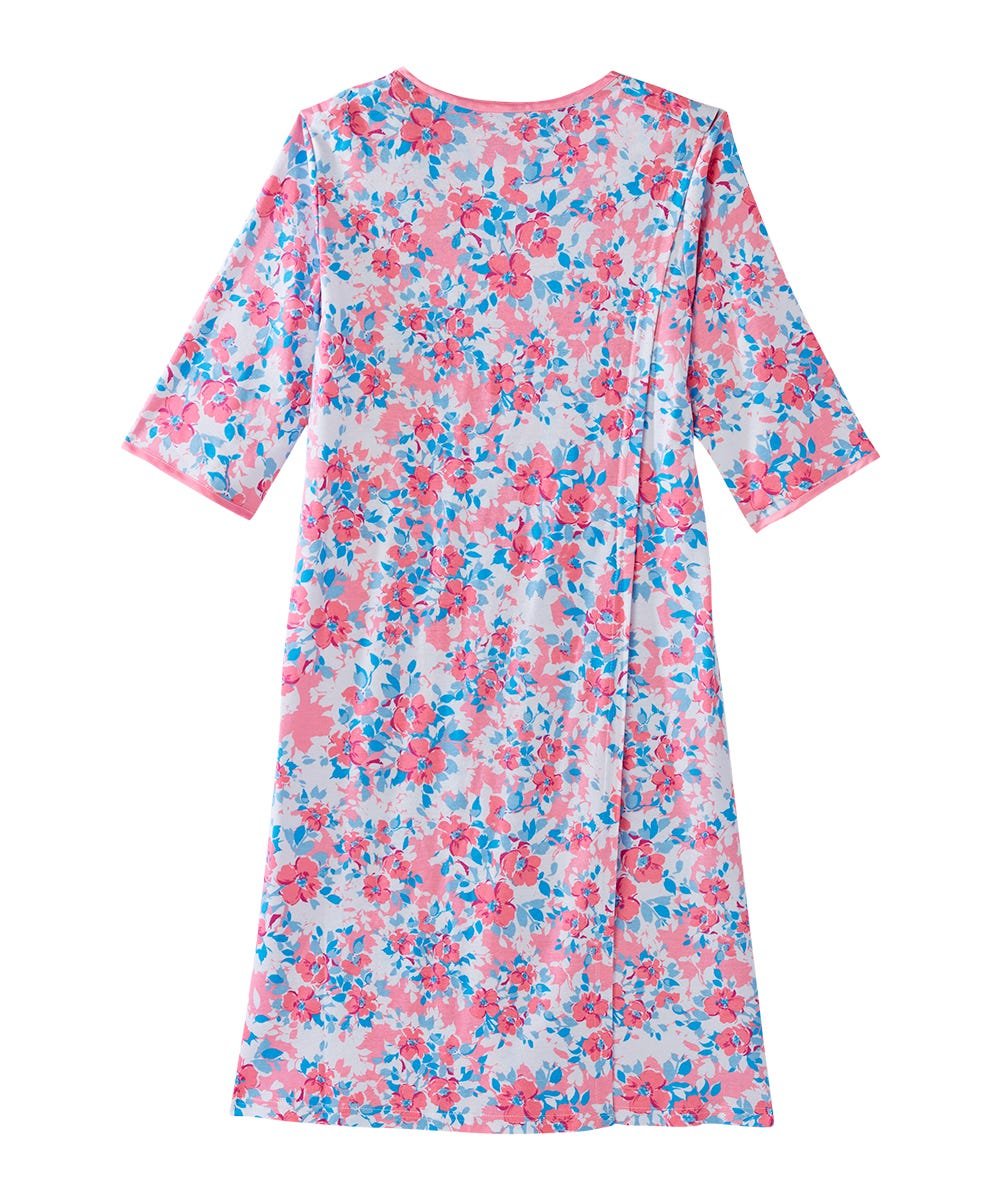 Women's Open Back Hospital Gown with Shoulder Snaps | Adaptive Recovery & Home Care Patient Gown