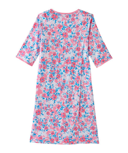 Women's Open Back Hospital Gown with Shoulder Snaps | Adaptive Recovery & Home Care Patient Gown