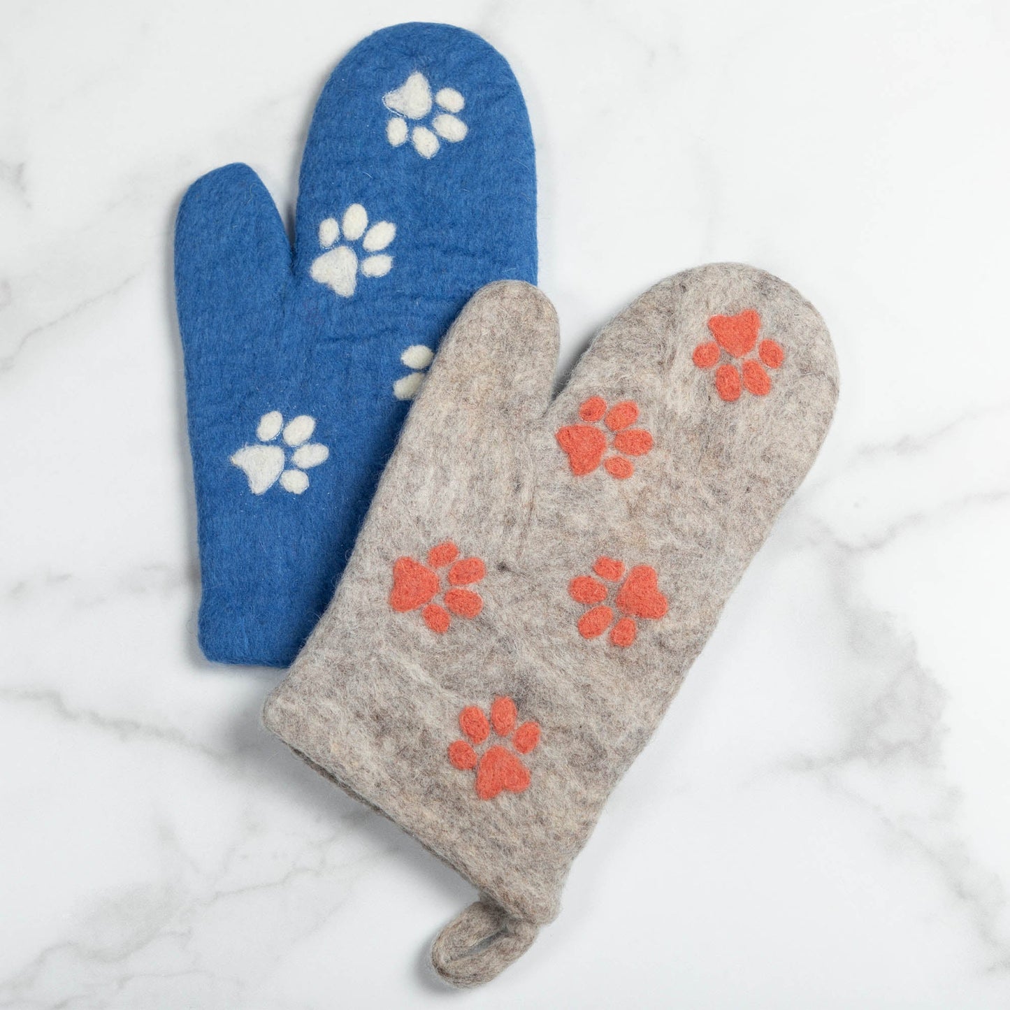 Handmade Felt Paw Print Oven Mitt